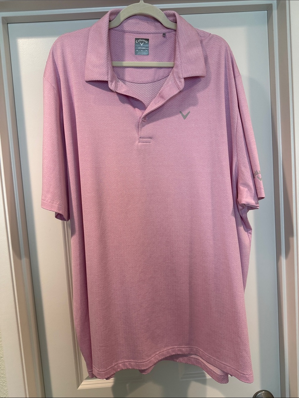 Callaway Men’s Light Pink Short-Sleeve Golf Polo